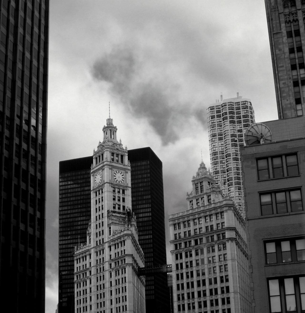 Chicago Skyline in black and white