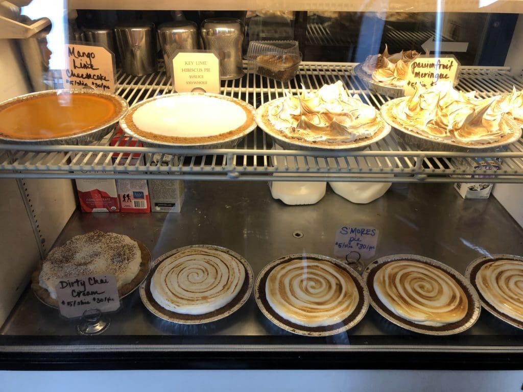 Pie case at Spinning J